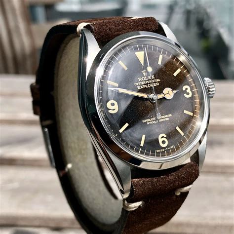 rolex explorer vintage leather|vintage Rolex explorer gilt dial.